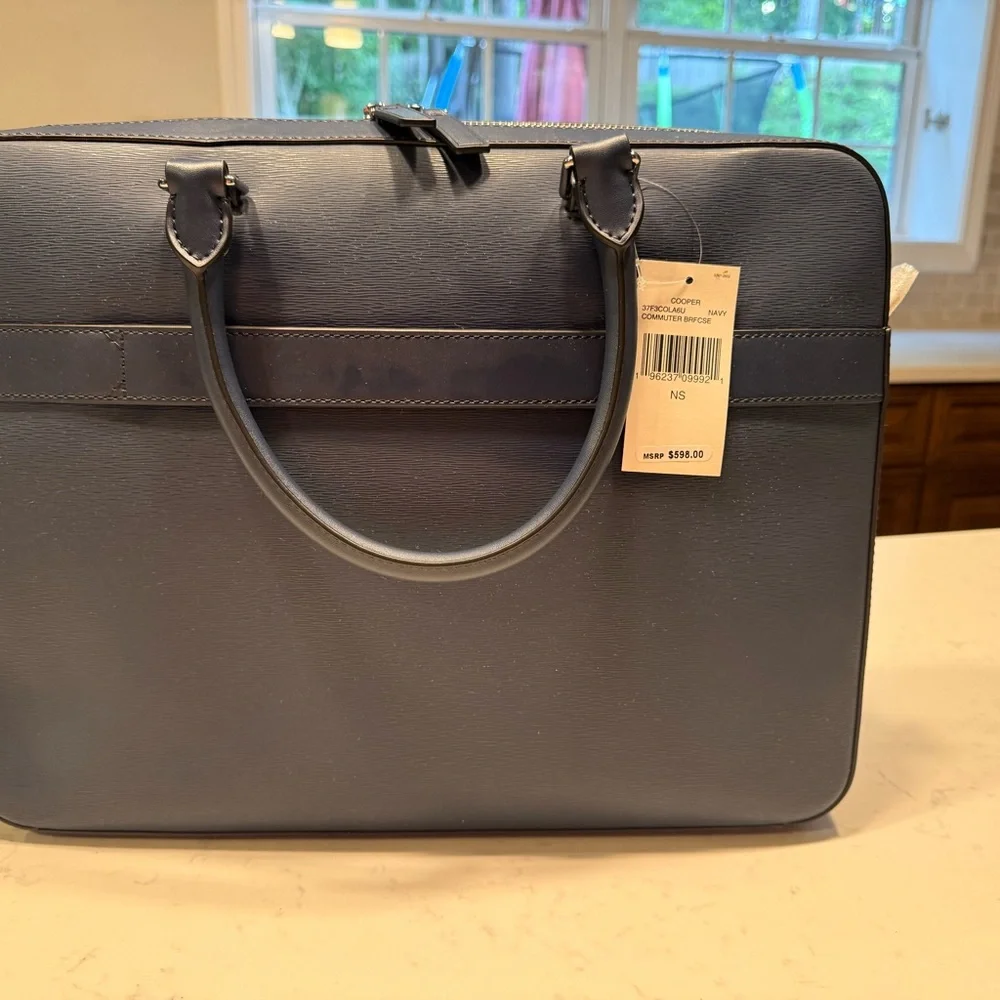 NWT Michael Kors Navy Blue Cooper Laptop Briefcase